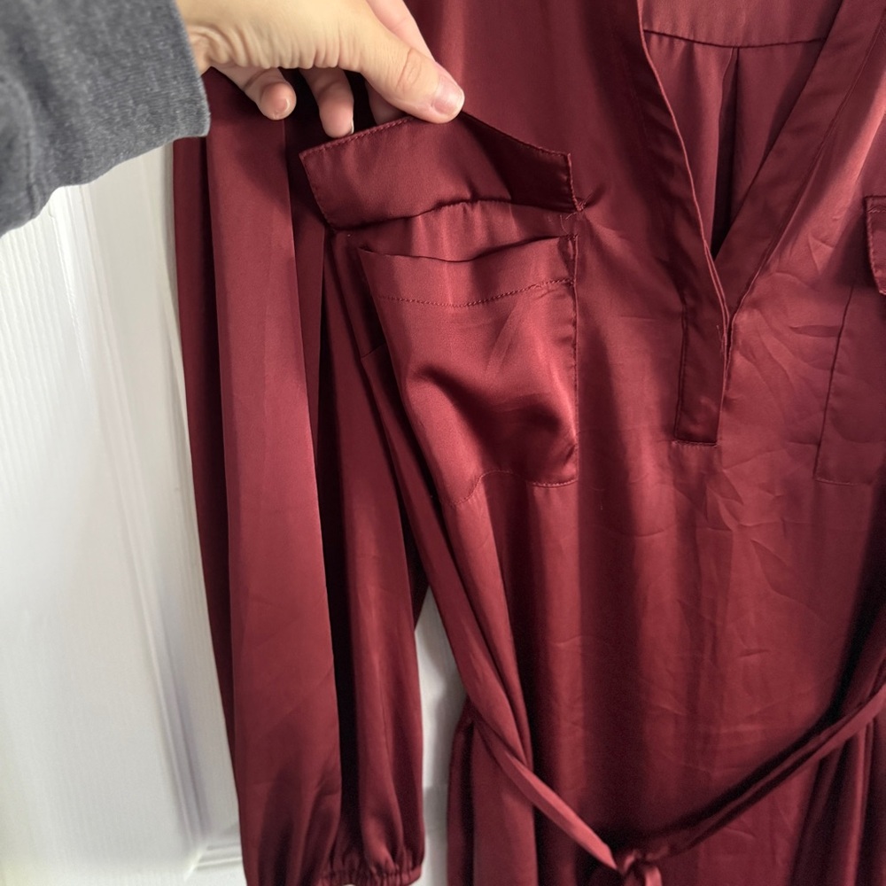 Studio by Torrid Burgundy Shirt Dress – Size 1 (Fits Like XL/14–16) - Picture 6 of 9